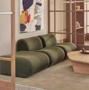 Nordic Minimalist Modular Fabric Sectional Sofa Set Vacuum Compressed Design Wood Stainless Steel Frame for Small Living Rooms