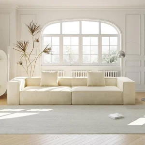 Nordic Minimalist Reclining Sectional 2-3 Seater Sofa Set Modern Aesthetic Vacuum Packed Fabric Lamb Velvet Hotel Living Room