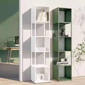 Nordic Modern Eco Friendly Convertible Metal Bookshelf Corner Living Room Display Rack Home Office Steel Cabinet Bedroom Use