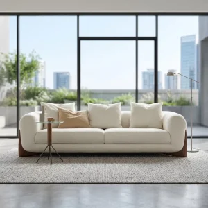 Nordic Modern Fabric Sofa Two Seat Combination with High Density Sponge and Composite Fabric Cover Living Room Commercial Use