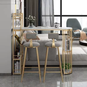 Nordic Modern Luxury High Bar Table Wall Mounted with Small Marble Top for Home Use for Sofa Partition and Living Room