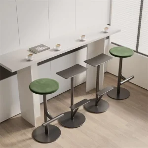 Nordic Modern Minimalist Metal bar Stool Light luxury Instagram inspired Customizable Colors Heights Popular for Milk Tea Bars