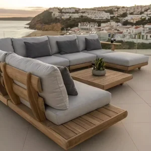 Nordic Modern Outdoor Furniture Set Teak Patio Sofa Set Furniture Home Villa Patio Hotel Patio Garden Furniture Set