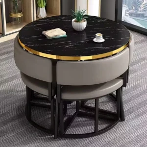 Nordic Modern Restaurant Dining Table Chair Sets Durable Round Design for Apartment Balcony Casual Use