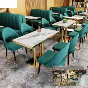 Nordic Modern Restaurant Tables Chairs Set Bar Stool Long Bench Sofa for School Hotel Use Durable Eco Friendly Dining Furniture