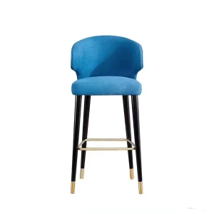Nordic Modern Simplicity Solid Wood Bar Chair Customizable Fabric Design for Restaurant Hotel Front Desk or Island Stool