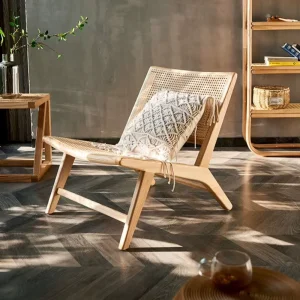 Nordic Modern Solid Wood Durable Portable Leisure Lounge Chair for Bedroom Living Room Outdoor & Villa Use