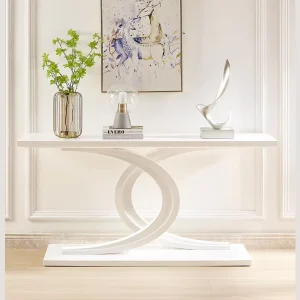 Nordic Modern Style Cream Italian Light Luxury Rock Slab Side Table Milk White Entryway Wall Partition End View Design