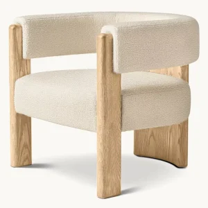 Nordic Modern Style Solid Oak Hardwood Eco Friendly Durable Three Supports Dining Room Chairs with Fabric Seat 3 Legged Design