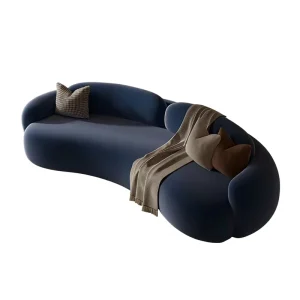 Nordic Modern Three Seat Velvet Sofa Bed for Living Room Luxury Minimalist Design