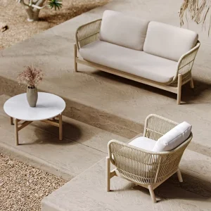 Nordic Outdoor Leisure Villa Courtyard Garden Hotel Homestay Sofa Combination Rattan Solid Wood Sofa