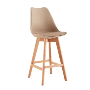 Nordic Plastic Bar Stool Disassembly Eco Friendly Durable Design Wood Base for Commercial Use Living Room Hotel Restaurant