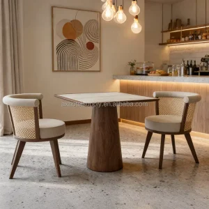Nordic Restaurant Table and Chair Set Solid Wood Chairs for Cafe Luxury Restaurants Furniture Set Customization