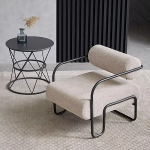 Nordic Retro Corduroy Single Sofa Chair for Reception Rest Area Balcony and Leisure Elegant Waiting Chair
