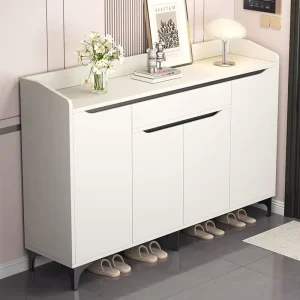 Nordic Shoe Shelf Cabinet with Drawer Large Capacity Wooden Shoe Storage Cabinet Organizer for Entryway Door Apartment