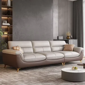Nordic Sofa Small Large Apartment Suitable First Layer Three-Seater Four-Seater Straight Set with Sponge Filling