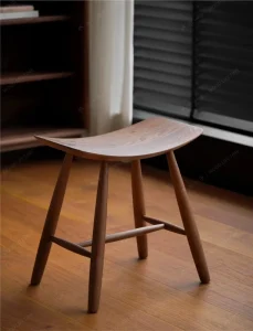Nordic Solid Ash Wood Smile Stool Modern Minimalist Yuanbao Design Saddle Stool For Dining Room Vanity Entryway