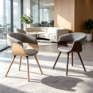 Nordic Solid Wood Armrest Office Chair Backrest Leisure Chair for Office Cafe Hotel Negotiation Reception