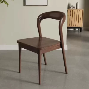 Nordic Solid Wood Dining Chairs Upholstered Minimal Mid Century Style Stools for Home Dining Room Hotel & Negotiation Use