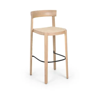 Nordic Solid Wood Footrest Bar Stool for Living Room Coffee Shop and Hotel Use