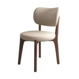Nordic Solid Wood Leather Upholstered Armless Dining Chair Home Furniture Modern Simple Design Restaurant Hotel Source Factory