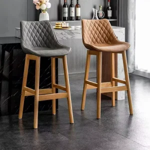 Nordic Solid Wood Luxury Armchair Home Chair Bar Stool Modern Minimalist Bar Stool