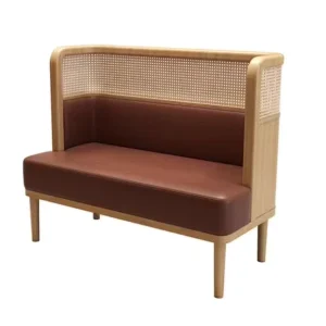 Nordic Solid Wood Rattan Woven Dining Chair Booth Seating Table Chair Set for Hotel Restaurant Dining Home Bar