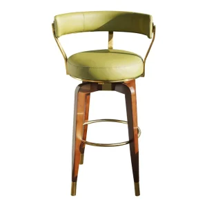 Nordic Solid Wood Rotating Bar Modern Simple Bar Chair Italian Light Luxury Minimalist High Bar Stool