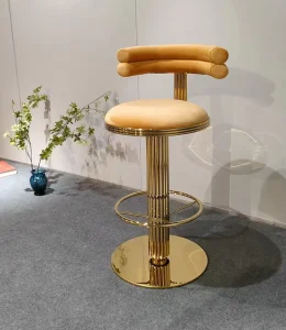Nordic Stainless Steel Bar Stool Rotatable for Hotel Restaurants and Living Rooms with Modern Design