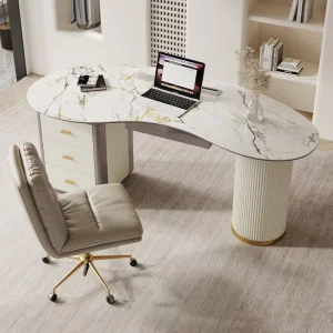 Nordic Stone Office Desk Minimalist Modern Reception Workstation Home Office Table