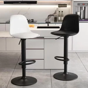 Nordic Style Backrest Bar Stool Light Luxury Height Adjustable Modern Minimalist Bar Stool for Home Use