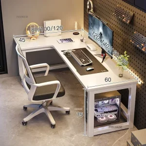Nordic Style Corner Computer Desk Double Workstation Home Office Gaming Furniture Manufacturer OEM ODM Custom