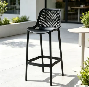 Nordic Style Cross Back Counter Height Polypropylene Bar Stool for Shop Pub Cafe Hotel Office