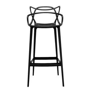 Nordic Style Cross Back Counter Height Polypropylene Bar Stool for Shop Pub Cafe Hotel Office