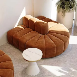 Nordic Style Curve S Shape Combination Sofa for Business Office and Shopping Mall Booth Sofa Restaurant Sets