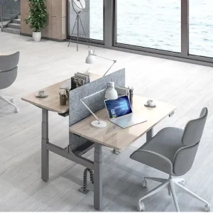 Nordic Style Ergonomic Height Adjustable Computer Writing Workstation Table Standing Desk for Home Office