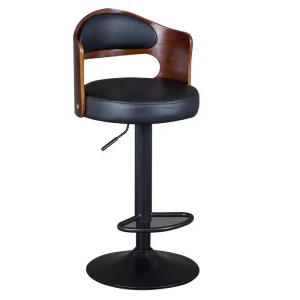 Nordic Style High Stool Lift Chair Synthetic Leather Backrest Rotation Function