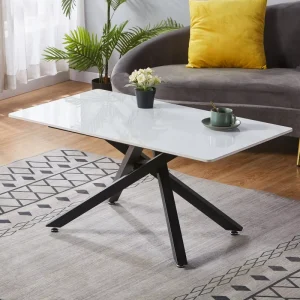 Nordic Style Living Room Coffee Tables Eco Friendly Rectangle Marble Coffee Table for Small Apartment