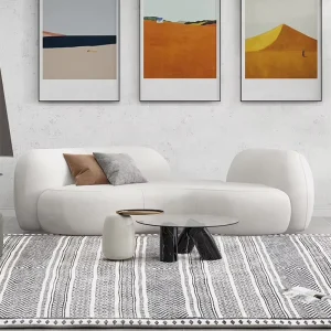 Nordic Style Lounge White Velvet Boucle Fabric Curved Sofa Couch for Home Apartment Villa Living Room Hotel Office Lobby Event