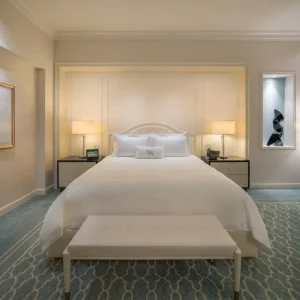 Nordic Style MDF Hotel Furniture Set 3 5 Star Standard Hotel Room Furniture with Headboard Desk and Luggage Rack