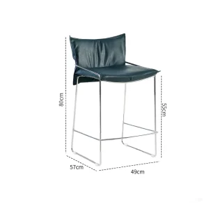 Nordic Style Metal Base Bar Stool Modern Simple Luxury Bar Chair with Armrests Upholstered Seat for Kitchen and Home Bar