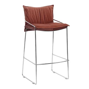 Nordic Style Metal Base Bar Stool Modern Simple Luxury Bar Chair with Armrests Upholstered Seat for Kitchen and Home Bar