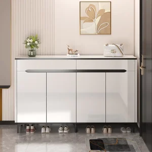Nordic Style Modern White Shoe Storage Cabinet MDF Wooden Shoe Rack Cabinet Organizer for Entryway Hallway Home Furniture