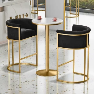 Nordic Style Simple Modern Bar Chair with Popular Iron Metal Frame High Stool Dining for Home Outdoor Kitchen Exterior