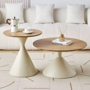 Nordic Style Solid Wood Coffee Table with Double Layer for Small Household Apartments Living Room Furniture