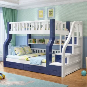 Nordic Style Solid Wood High Sleeper Bed Frame Eco Friendly Finish Reinforced 20 Slat Support Loft Bed for Student Home