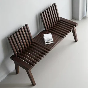 Nordic Style Solid Wood Living Room Chair Folding Bench Casual Shoe Changing Dining Stool ST-001