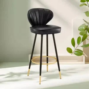 Nordic Style Stainless Steel Frame Rotatable Bar Chair Simple Modern Home High Stool Backrest for Island