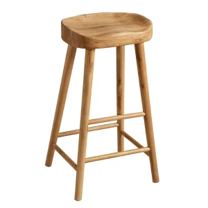Nordic Style Vintage High quality Cafe Restaurant Milk Tea Shop Natural Wood Color Solid White Oak Bar Stools