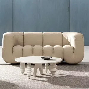 Nordic U Shaped Extendable Modular 3 Seater Sofa Set Italian Designer Retro Black Leather Sponge Multifunctional for Boutique
